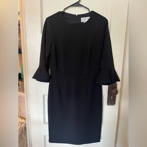 Donna Morgan Black Long Sleeve Dress with Ruffle Cuffs